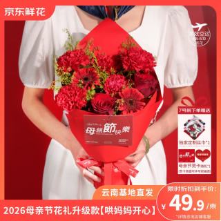 京东鲜花 红色款鲜花 1束 母亲节花束