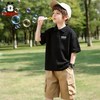 巴布豆 男童夏套装2026新款男孩polo衫工装短裤儿童短袖T恤两件套