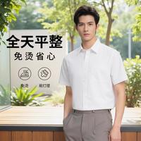 金利来 男士短袖易打理衬衫新疆棉修身商务正装衬衣