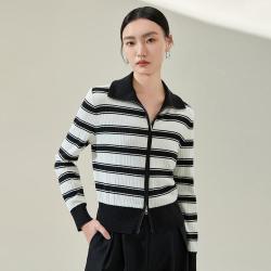 摩凡 早春新款毛衣外套女V领针织开衫上衣