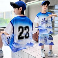 百威羊 男童夏装套装2026新款网红速干衣运动短袖透气儿童夏款训练篮球服