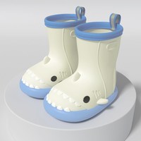LATE TIME 鲨鱼儿童雨鞋女款男孩雨靴宝宝水鞋软底防滑男童女童幼儿防水胶鞋