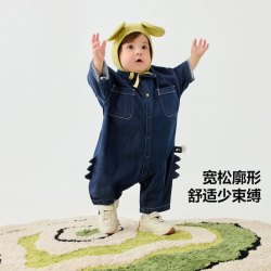 迷你巴拉 巴拉连体衣恐龙外出牛仔爬服哈衣婴儿衣服宝宝春季新款