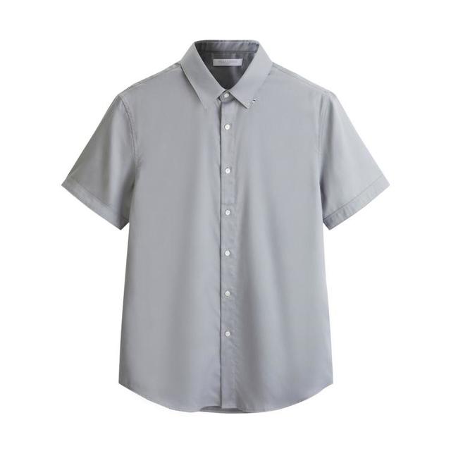 限尺码：太平鸟 休闲灰色短袖男式衬衫