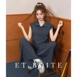 Et Boite 高级感飞飞袖翻领短袖t恤女搭夏季高腰显瘦时尚百搭阔腿裤两件套