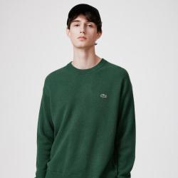 LACOSTE 法国鳄鱼男装秋冬纯色打底基础款休闲羊毛针织衫男士时尚百搭潮流