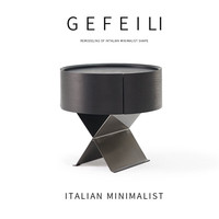 Gefili 格菲莉 意式极简床头柜 500*500*500 烟熏色