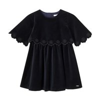 Chloé 女童 齿纹棉质天鹅绒连衣裙童装