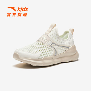 安踏儿童运动鞋女大童象牙白/白垩色/银35码