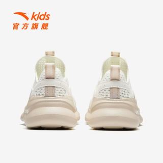 安踏儿童运动鞋女大童象牙白/白垩色/银35码