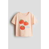 H&M HM童装儿童女童T恤夏季印花汗布圆领童趣印花短袖上衣1276711