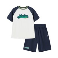 88VIP：NAUTICA 童装男童夏装套装纯棉新款儿童运动撞色短袖t恤短裤