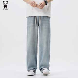 HIPANDA/你好熊猫 复古蓝男士牛仔裤 XL