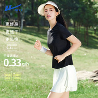 WARRIOR/回力 珠地凉感修身短袖T恤 女 黑色 S