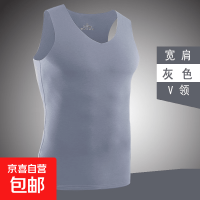 男士无痕薄款无袖T恤跨栏健身大码打底内外穿上衣