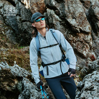 KOLON SPORT 男士弹力皮肤衣轻薄春夏防风 UPF50+防晒印花外套