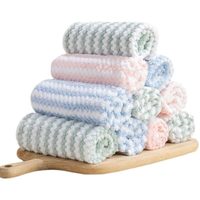 小由瓶 珊瑚绒抹布厨房专用不易沾油洗碗布 吸水不掉毛 颜色随机-1条