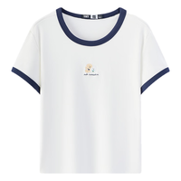  Semir/森马 修身 女士T恤 本白10101 XL
