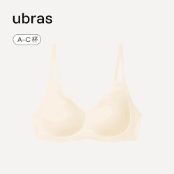 Ubras 小花瓣杯软支撑性感内衣女聚拢文胸无钢圈胸罩 燕麦奶色-背勾 M 75A/75B/75C