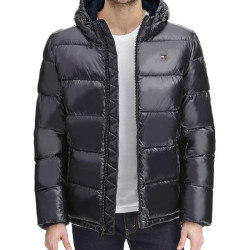 TOMMY HILFIGER 男式 保暖外套 带兜帽  deep Black X-Large