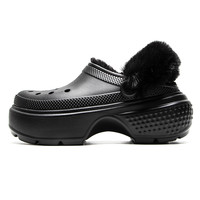crocs 加绒洞洞鞋男鞋女鞋冬季休闲包头拖鞋208546-001