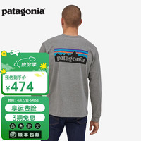 Patagonia 男士混纺棉轻便logo潮流圆领长袖T恤卫衣L/S P-6 Logo 38518 GLH M