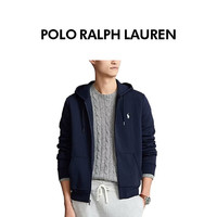 RALPH LAUREN 纯色刺绣标志拉链连帽外套卫衣 710888282002 L