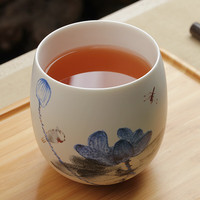 易信 陶瓷腰鼓杯 蔚蓝荷花