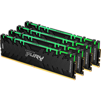 Kingston 金士顿 Renegade 叛逆者系列 DDR4 3200MHz RGB 台式机内存 灯条 黑色 128GB 32GBx4 KF432C16RBAK4/128