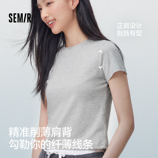森马 凉感T恤女 浅花灰 3XL