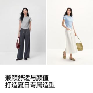 森马 凉感T恤女 浅花灰 3XL
