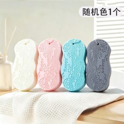 峻溪 搓澡海绵 无痛宝宝搓澡巾 1个装 随机色 细腻海绵 轻柔搓泥 送挂绳