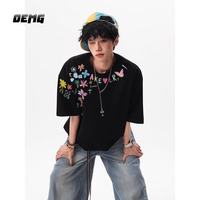 OEMG 男士短袖T恤 痞帅高级感五分半袖宽松休闲上衣