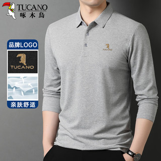啄木鸟 TUCANO 长袖翻领Polo衫 男 浅灰 XL