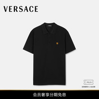 VERSACE 男士Medusa刺绣Polo衫 1B000-黑色 M