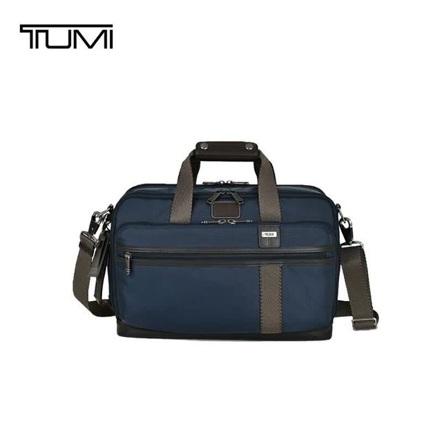 有券的上、今日必买：TUMI 【一包三背】男士高端商务通勤单肩手提双肩包 02223398NVYO海军蓝