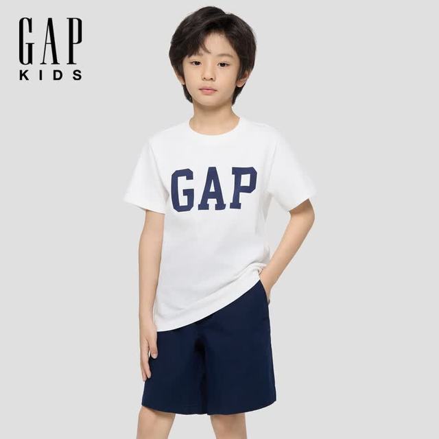 Gap 男女童纯棉短袖T恤 白色