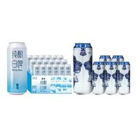  SNOWBEER/雪花 啤酒组合装 黑狮白啤500ml*6听+纯酿白啤 500mL 18罐 组合装