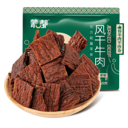 蒙都 超干片状 牛肉干 片状超干原味九成干120g