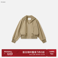 播 可拆卸连帽 女士短外套