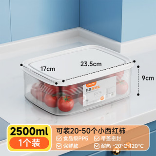 佳帮手冰箱保鲜盒食品级抗菌收纳盒密封水果蔬菜冷冻盒2500ml