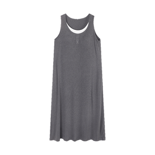 Miiow/猫人 背心睡裙女 夏季凉感冰丝长款家居服 浅灰 2XL