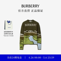 BURBERRY 男装 景观图案羊毛混纺针织衫 毛衣
