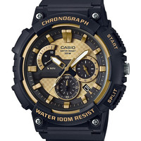 CASIO YOUTH系列 防水 黑金表盘 圆盘双显石英机芯手表 MCW-200H-9A