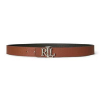 限新用户：RALPH LAUREN 徽标 双面荔枝纹 女士皮革腰带