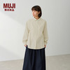 無印良品 MUJI 女式 桑蚕丝混圆领长袖衬衫