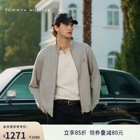 TOMMY HILFIGER 男士防泼水纯棉双面布开衫卫衣
