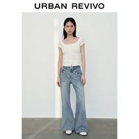  URBAN REVIVO 喇叭裤型 女士牛仔裤