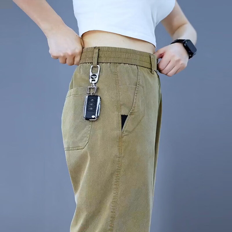 袋鼠 莱赛尔天丝休闲裤 男 4XL 灰色