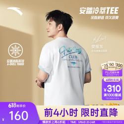 安踏 樊振东同款丨冰丝短袖t恤男夏季新款透气休闲圆领上衣152628107 雪花白 -1 L (男175)